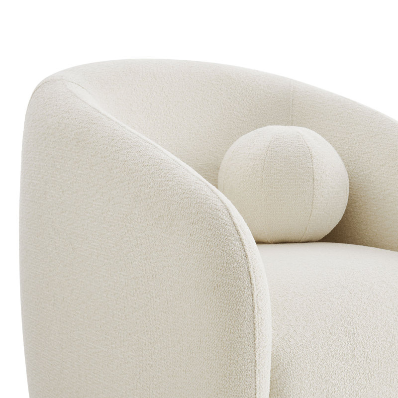 Fauteuil en chenille Jonina, Cream