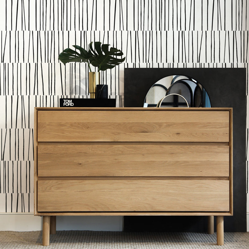  16.5' L x 20.5" W Peel and Stick Wallpaper Roll, Black/White