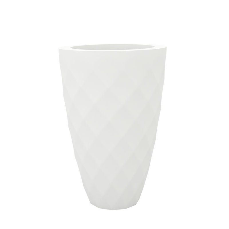 Pot de fleurs en résine Nano, H 11 po x l 5,5 po x P 5,5 po, Blanc