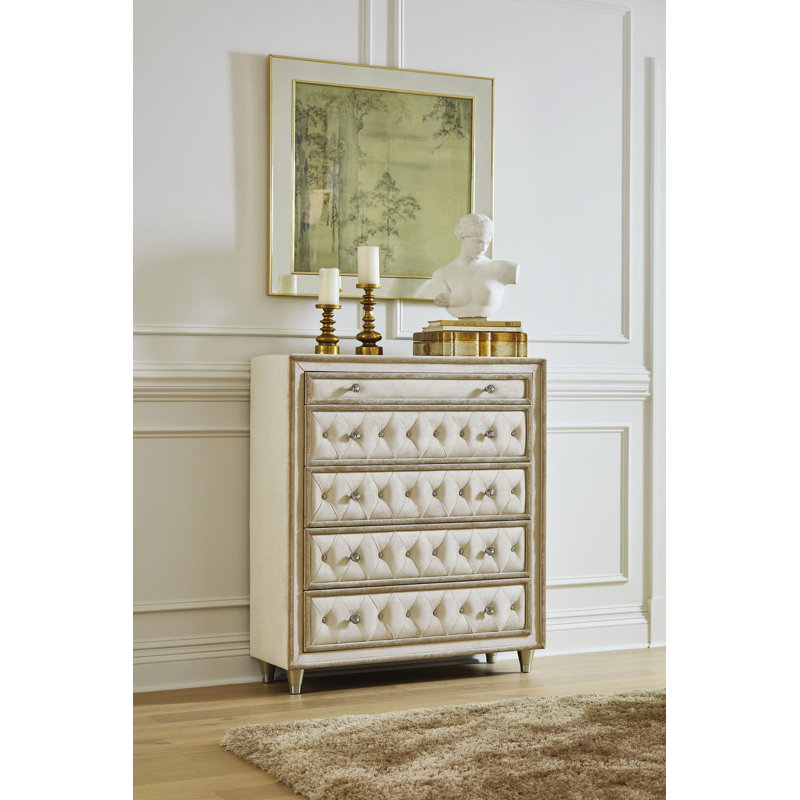 Kirbyville 5 Drawer 40.25" W Chest, Ivory