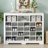 Modern 24-Cubby Shoe Cabinet & Sideboard – Curved Base Storage Console for Entryway, Living Room, or Bedroom-769375774
