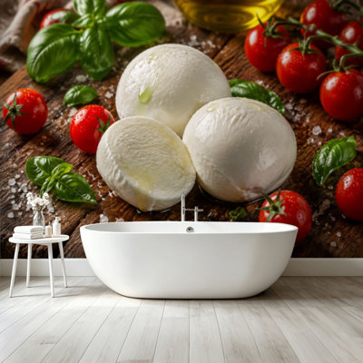 Peel and Stick Wallpaper Wall Mural Mozzarella cheese Wall Art Self Adhesive and Removable