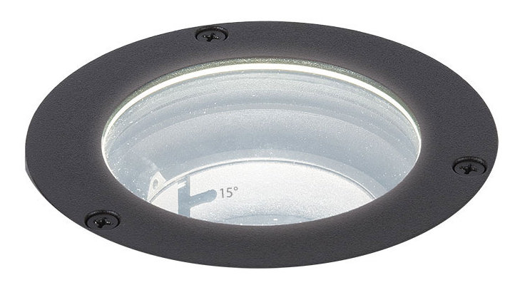 LED Well Light, 3000K, Bronze on Brass