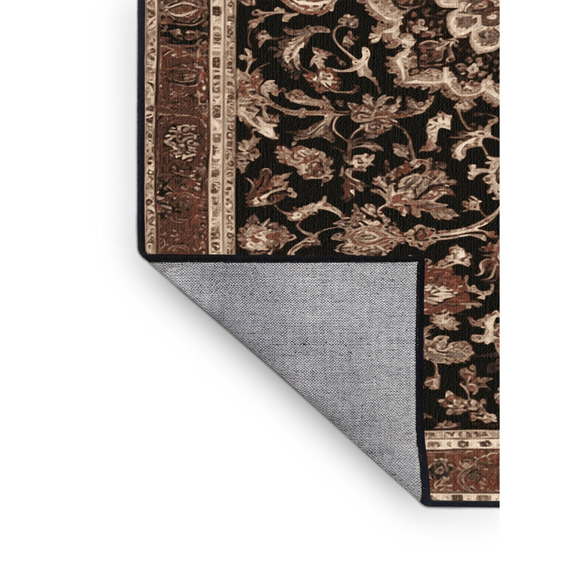 Machine Washable Persian Brown Area Rug, Rectangle 2' x 3'