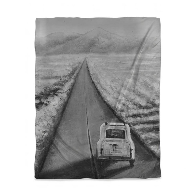 Housse de couette voiture sur la route grise | Transport - Décoration intérieure