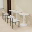 Table de salle à manger ronde en faux marbre 27,6 pouces pour 2 à 4 personnes, design moderne blanc doux