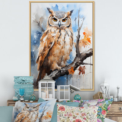 Owl Wise And Watchful prédateurs sur toile