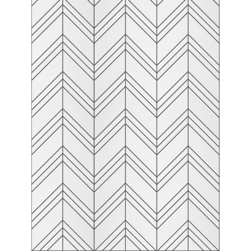 Carreau de mosaïque en marbre 12 po x 15,4 po Chevron