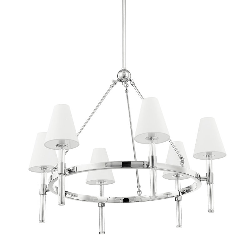Lustre 6 lumières , Nickel poli