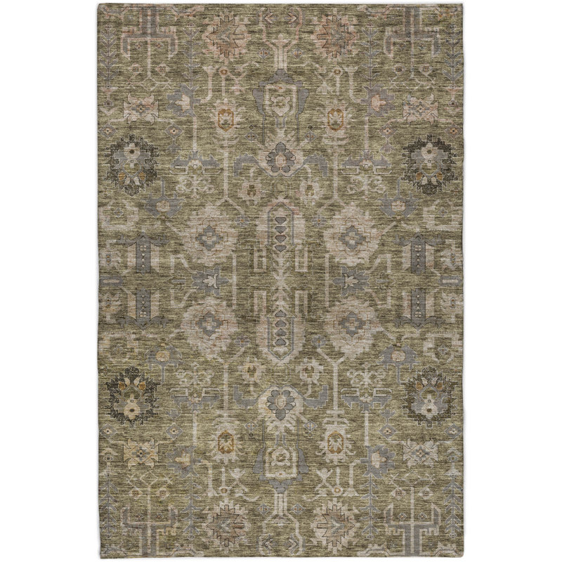 Tapis oriental à poil long de qualité supérieure lavable à la machine ADS697, Brun, 9 pi x 12 pi