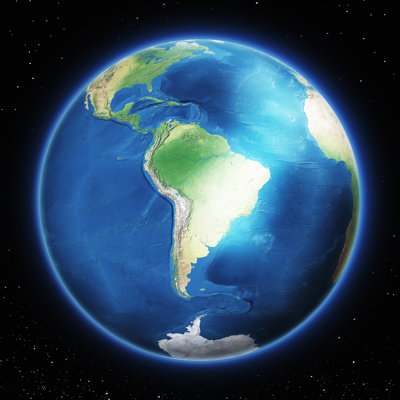 Earth South America by Loops7 - No Frame Art Prints on Canvas