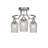 Yoniel Paramount 3 Light Semi-Flush Shown In Brushed Nickel Finish With 5" Clear Textured Glass