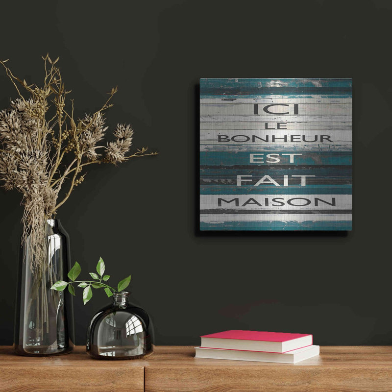  «Blue Zephyr Quote IV» par Mike Schick, art mural en métal, 12 po x 12 po
