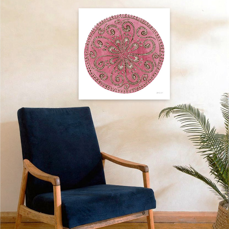 Art abstrait rose mandala rose, H 24 po x l 24 po