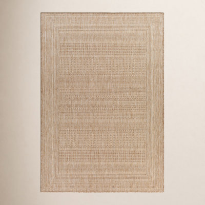 Khaki Oriental Outdoor Rug