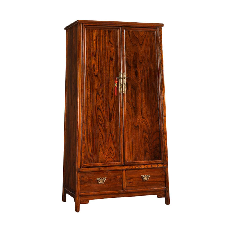Hangzhou 2 Door Solid Wood Wardrobe, Warm Elm