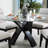 Meece Round Glass Top Solid Wood Base Dining Table