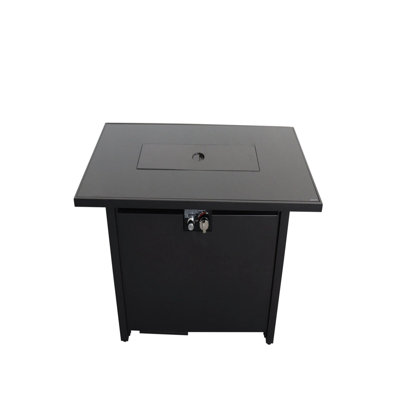 Propane Fire Pit Table with Lid Outdoor Steel Firepit for Patio Heating 22”D x 43" W x 25" H