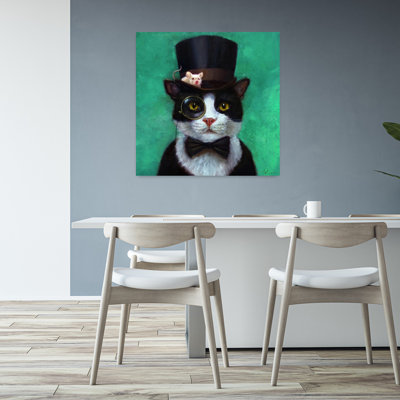 Art urbain contemporain de chat tuxedo