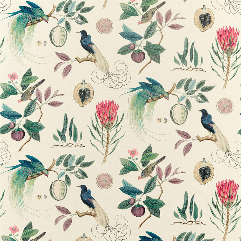 Paradesia Fabric, Fig/Indigo