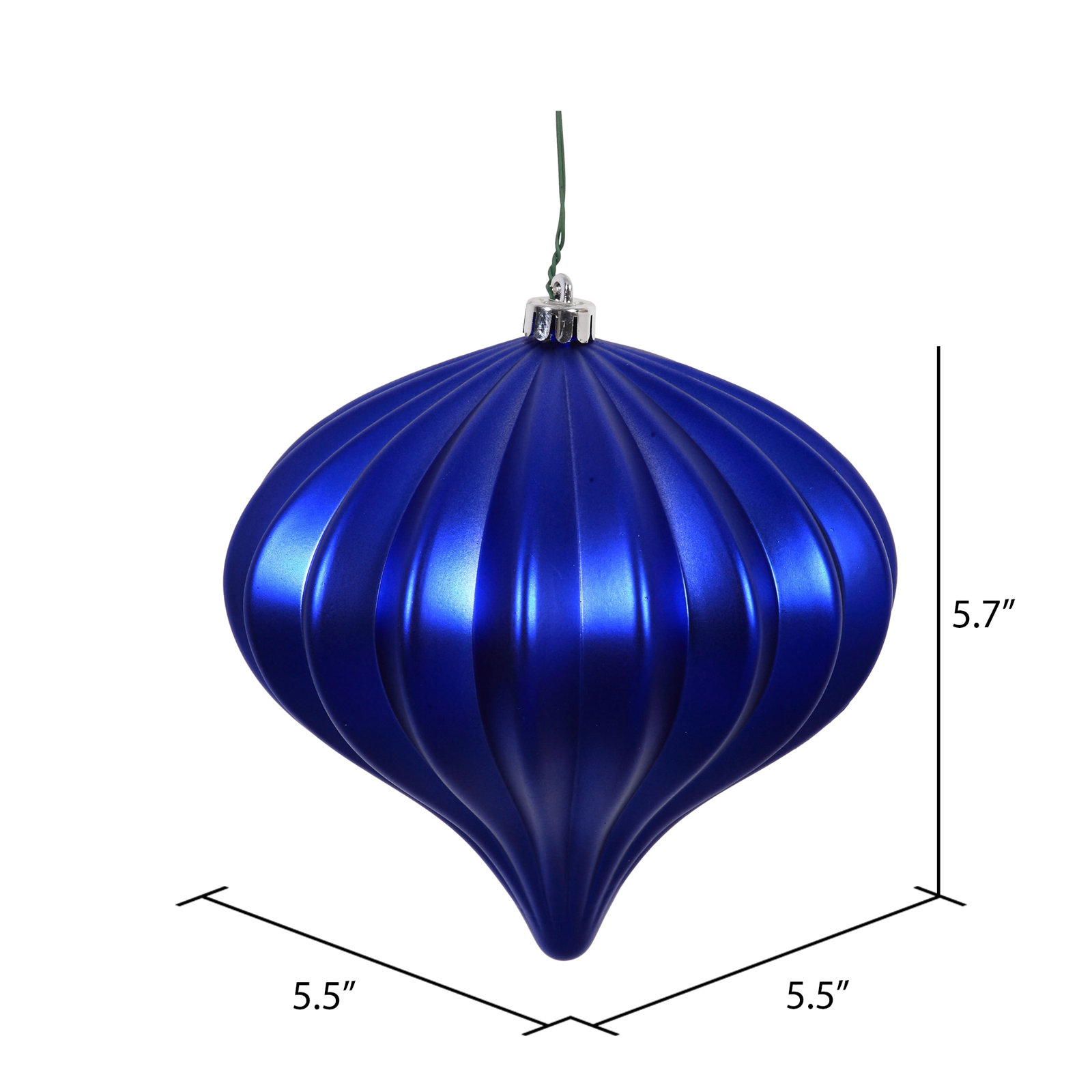 5.7" Onion Christmas Ornament UV, Coba Light Blue
