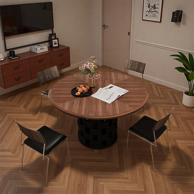 Ensembles de table à manger rétro et créative, H 29,52 po x L 53,14 po x l 53,14 po, 5 pièces: table, 4 chaises