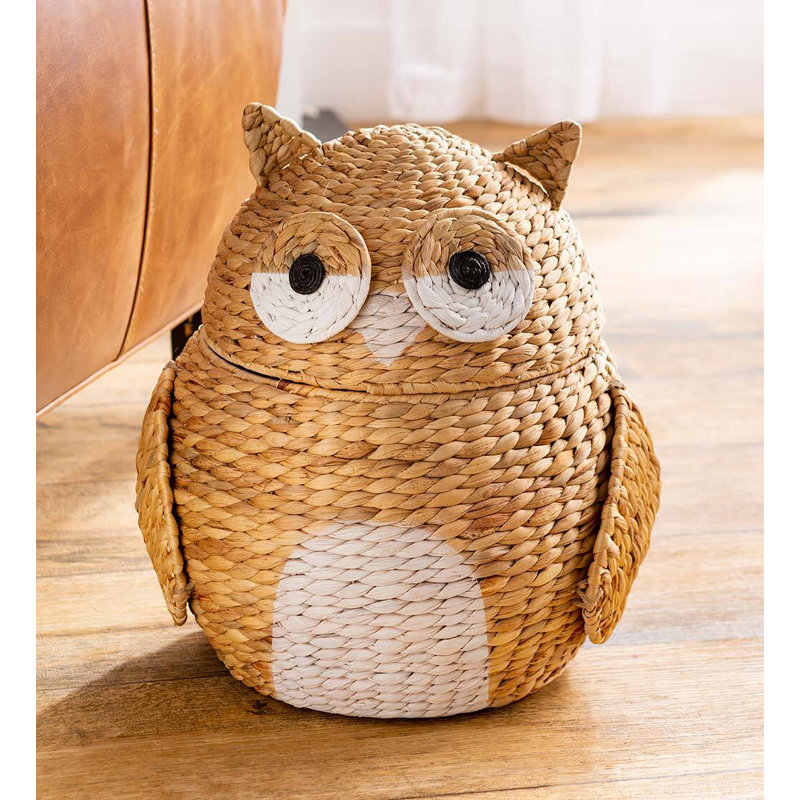 Panier de chouette jacinthe d'eau tissée fantaisiste