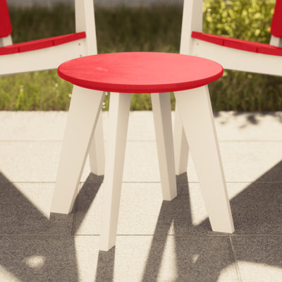 Table de bout d'extérieur ronde 18 po, blanc