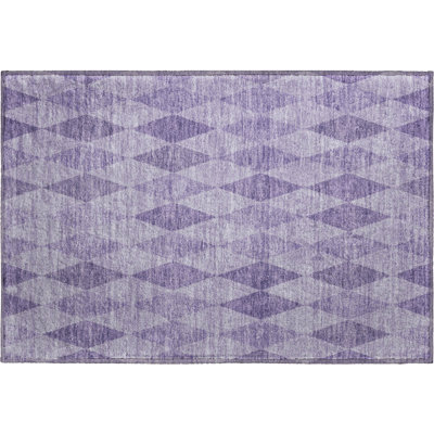 Premium Machine Washable Cerrito AMF561 Purple Rug