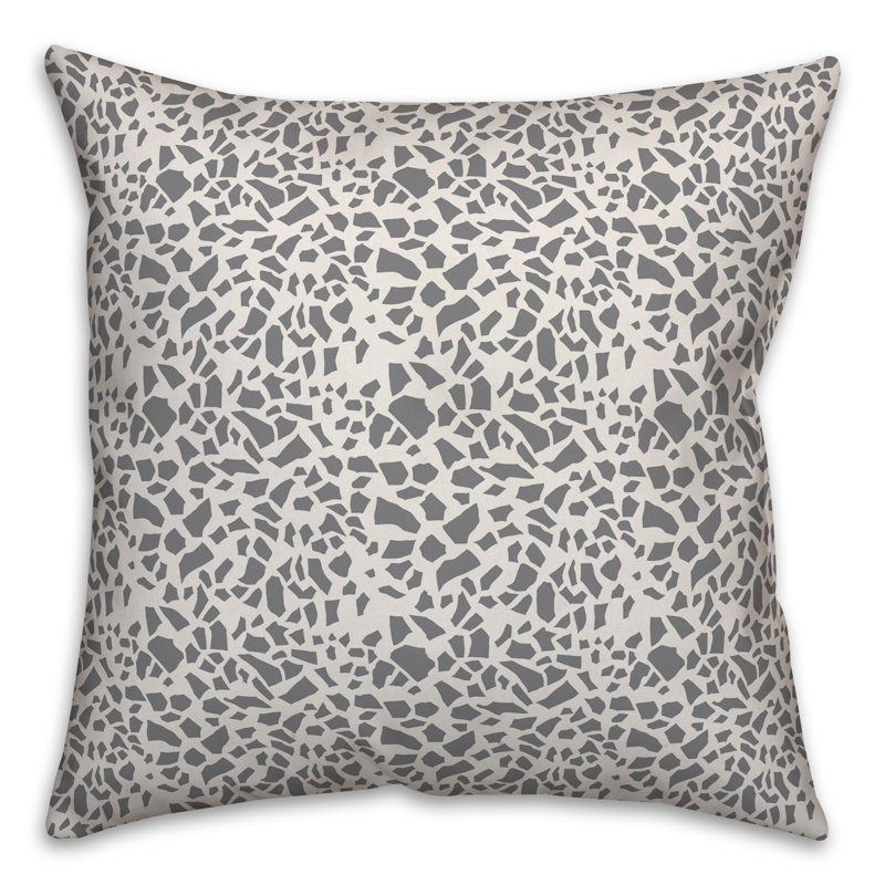  Coussin Dash, Blanc / gris géométrique 2, 20 po x 20 po
