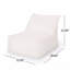 3 pi Fauteuil à billes en tissu résistant à l'eau, blanc