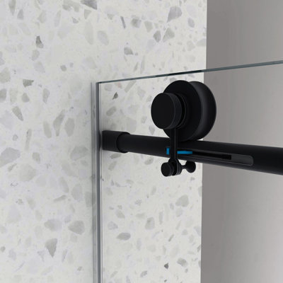 Stainless Steel 304 Shower Door With -proof And Nano Cleaning Matte Black For 55'' To 60.8'' Bathroom Space