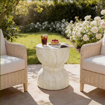 Table d'appoint ronde en béton pour l'extérieur