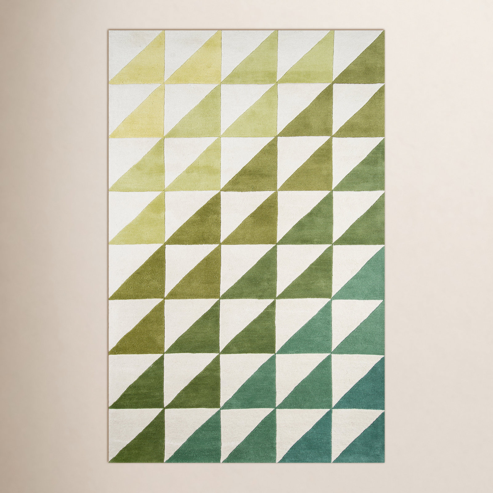 Glory Hand Tufted Wool Lime/Green/Ivory Rug, Rectangle 5' x 8'