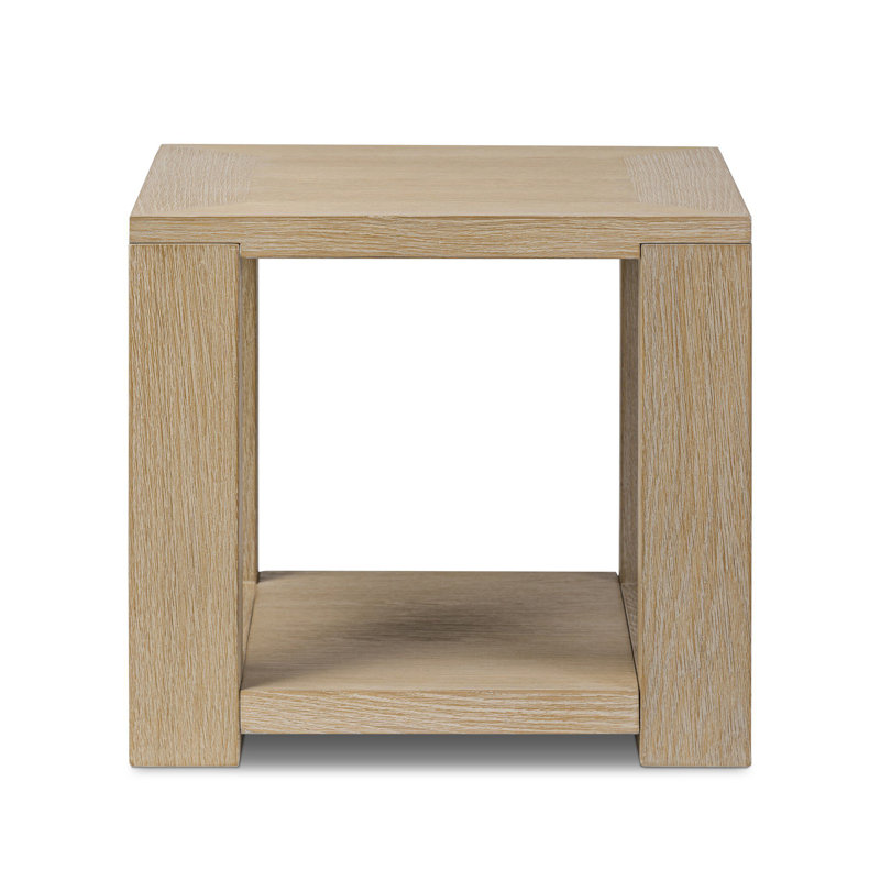 Thomas End Table-Dark Anthracite Oak Veneer, Bleached Oak