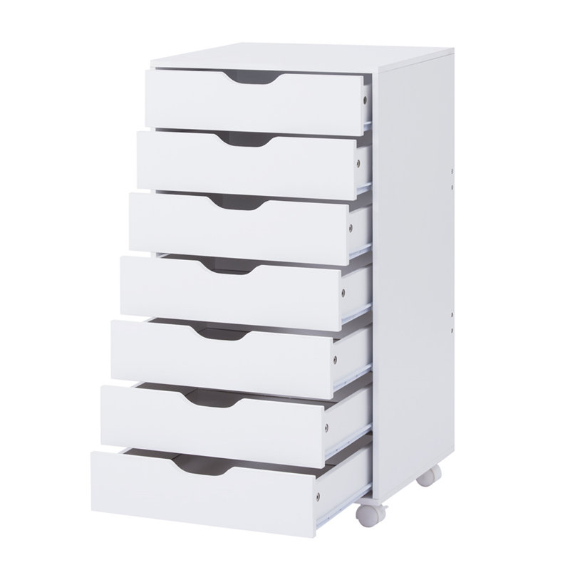 Trashell 18.9'' 7 Office Drawer, Office File Cabinets Wooden File Cabinets for Home Office Storage Drawer, White