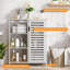 Armoire de salle de bain en bambou avec tablettes et porte - Rangement polyvalent pour salle de bain, cuisine, salon