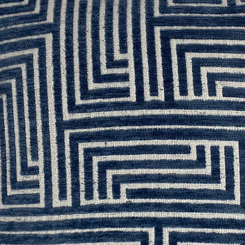 Blue Maze Geometric Reversible Throw Pillow, 18" x 18"