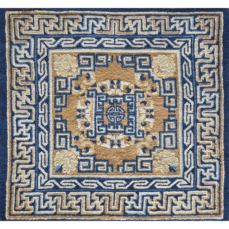 Tapis multicolore en laine antique chinois Ningxia
