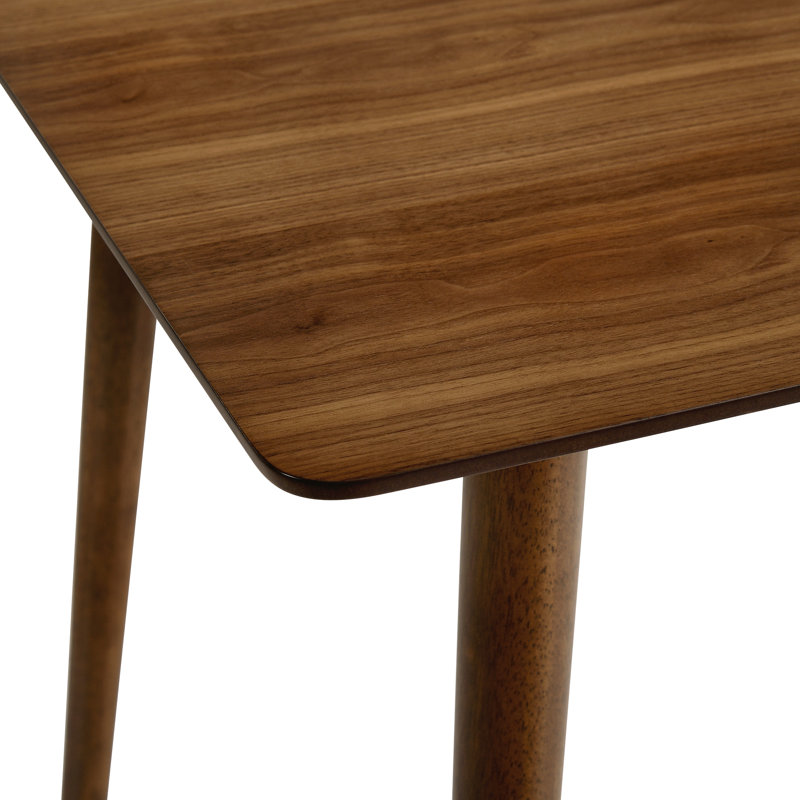Menominee 4 - Person Solid Wood Solid Wood Top Four Leg Dining Set, Walnut, Orange/Walnut