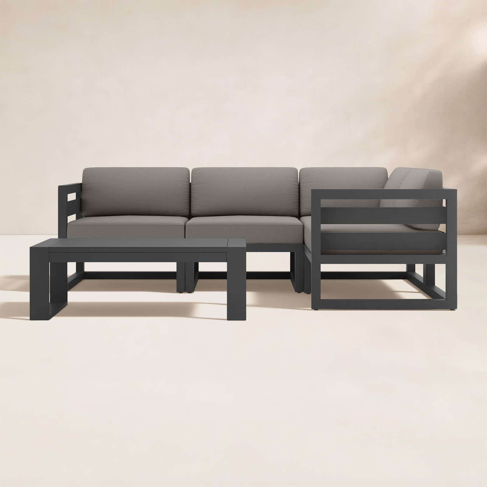 Smith 4-Person Sunbrella® Patio Seating Group, Canvas Charcoal, Slate