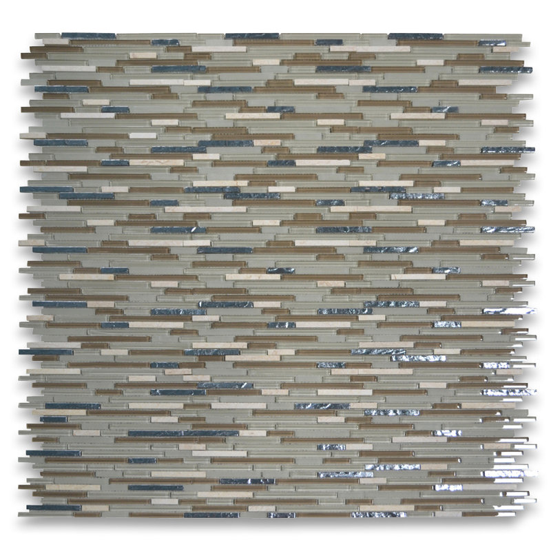 Carreau de mosaïque linéaire en marbre 12 po x 12 po pour mur et plancher