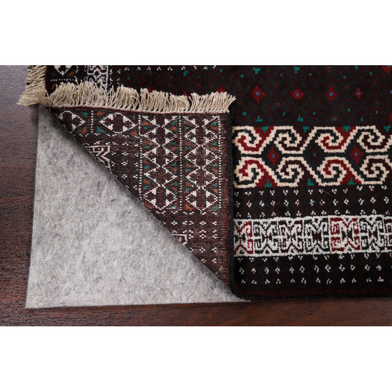 Tapis unique en laine noué à la main Balouch 2 pi 10 po x 3 pi 10 po brun nouvel âge Noby