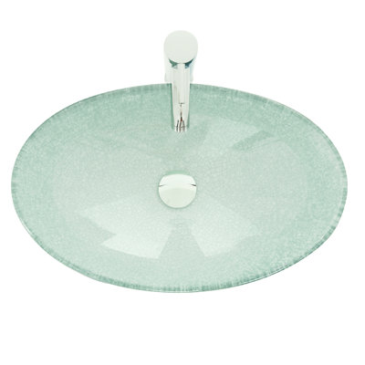 Glass Bathroom Sink with Faucet