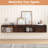 71" Farmhouse Floating TV Stand With Sliding Barn Doors, Wall Mounted Entertainment Center With Charging Station, Floating TV Shelf For Living Room, Bedroom, Rustic Brown-10654763