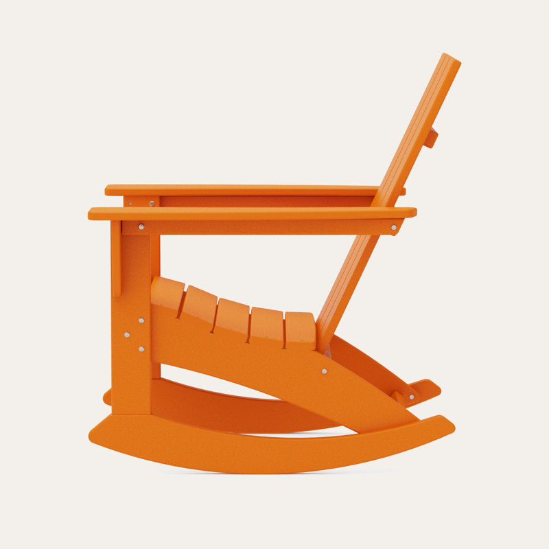 POLYWOOD Modern Adirondack Rocking Chair, Tangerine