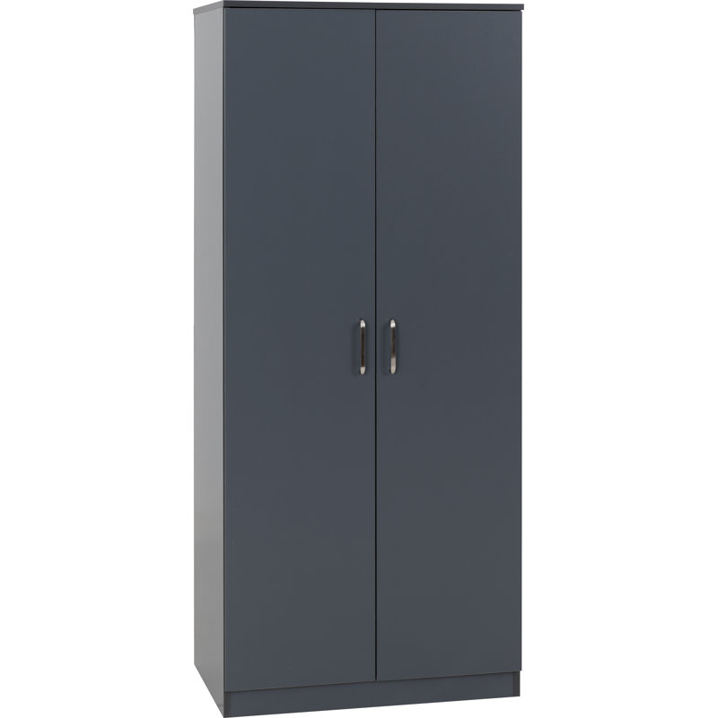 Sumrah 2 Door Manufactured Wood Wardrobe, Grey