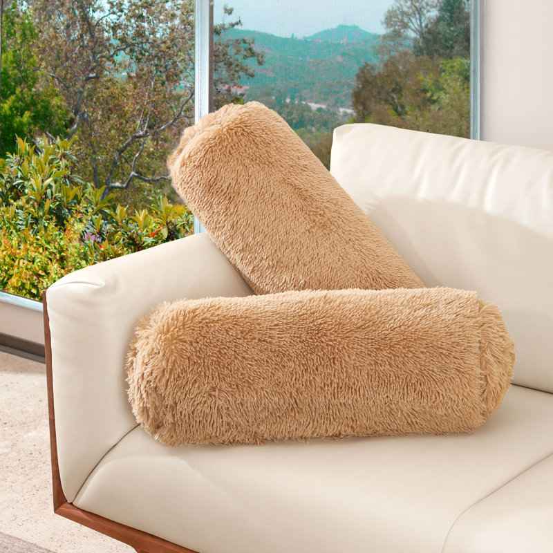 Solid Color Bolster Cushion, Taupe