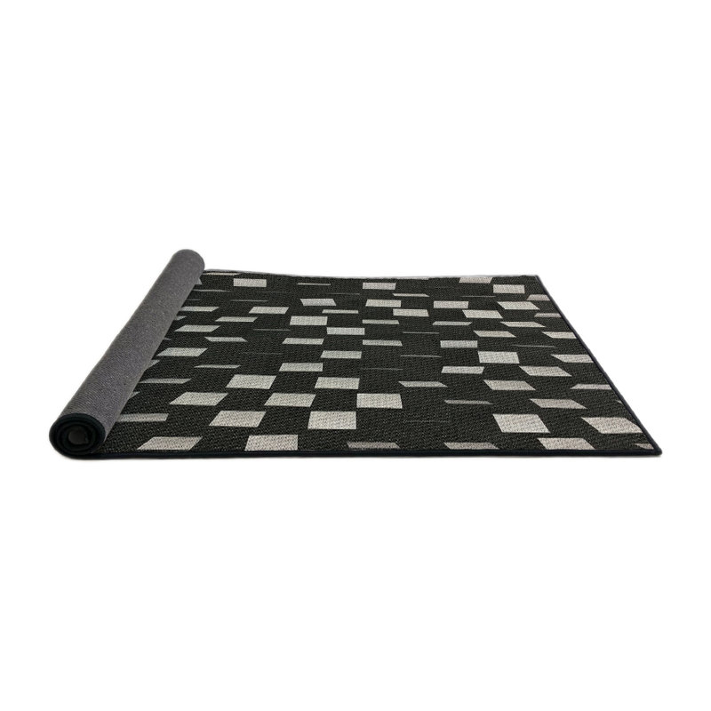 Tapis noir/blanc à motifs, Rond 3 pi