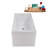 59" Streamline Soaking Matte White Stone Resin Freestanding Tub And Tray With Internal Drain In Polished Chrome